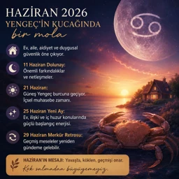 Haziran 2026 Astroloji Genel Gökyüzü: Yengeç'in Kucağında Bir Mola